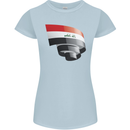Curled Iraq Flag Iraqi Day Football Womens Petite Cut T-Shirt Light Blue