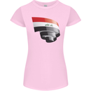 Curled Iraq Flag Iraqi Day Football Womens Petite Cut T-Shirt Light Pink