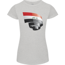 Curled Iraq Flag Iraqi Day Football Womens Petite Cut T-Shirt Sports Grey