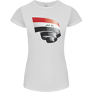 Curled Iraq Flag Iraqi Day Football Womens Petite Cut T-Shirt White