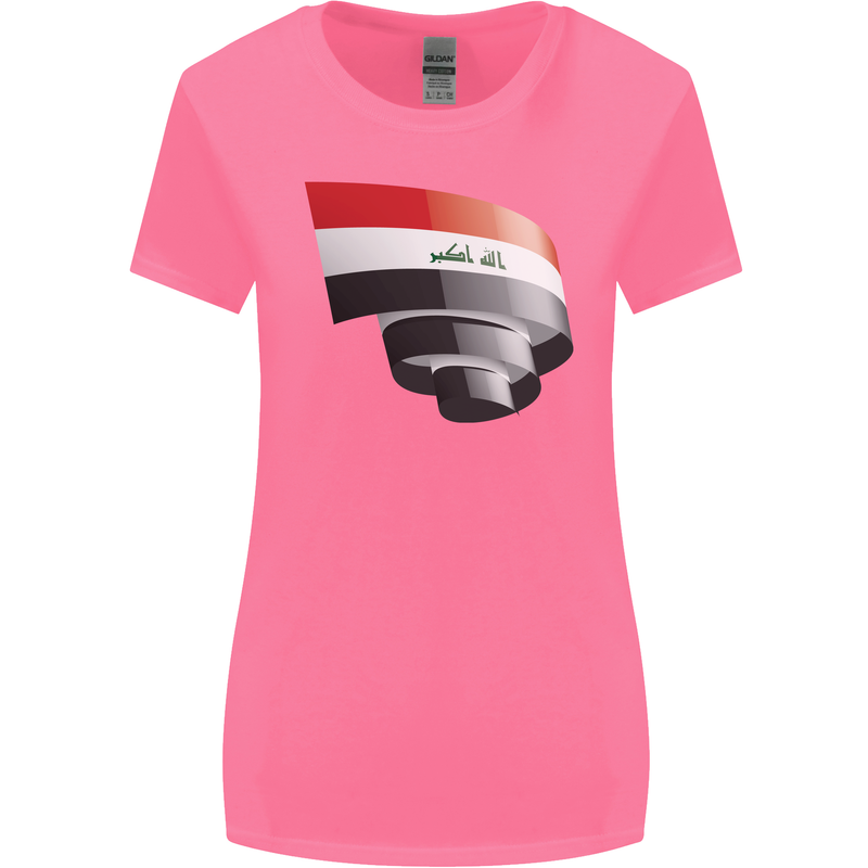 Curled Iraq Flag Iraqi Day Football Womens Wider Cut T-Shirt Azalea