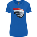 Curled Iraq Flag Iraqi Day Football Womens Wider Cut T-Shirt Royal Blue
