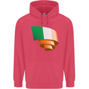 Curled Ireland Flag Irish St Patricks Day Football Childrens Kids Hoodie Heliconia