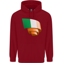 Curled Ireland Flag Irish St Patricks Day Football Childrens Kids Hoodie Red