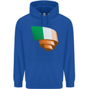 Curled Ireland Flag Irish St Patricks Day Football Childrens Kids Hoodie Royal Blue