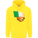 Curled Ireland Flag Irish St Patricks Day Football Childrens Kids Hoodie Yellow