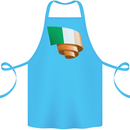 Curled Ireland Flag Irish St Patricks Day Football Cotton Apron 100% Organic Turquoise
