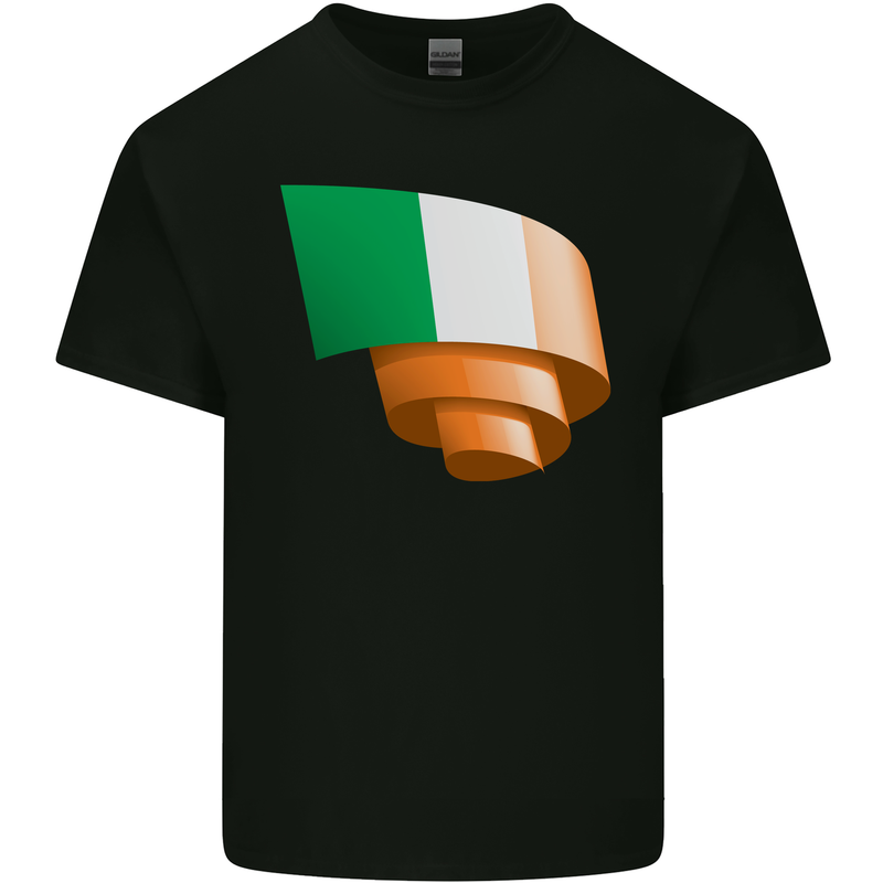 Curled Ireland Flag Irish St Patricks Day Football Kids T-Shirt Childrens Black