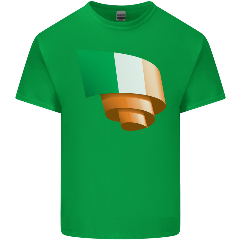Curled Ireland Flag Irish St Patricks Day Football Kids T-Shirt Childrens Irish Green