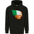 Curled Ireland Flag Irish St Patricks Day Football Mens 80% Cotton Hoodie Black