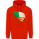 Curled Ireland Flag Irish St Patricks Day Football Mens 80% Cotton Hoodie Bright Red
