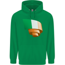 Curled Ireland Flag Irish St Patricks Day Football Mens 80% Cotton Hoodie Irish Green
