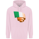 Curled Ireland Flag Irish St Patricks Day Football Mens 80% Cotton Hoodie Light Pink