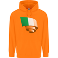 Curled Ireland Flag Irish St Patricks Day Football Mens 80% Cotton Hoodie Orange