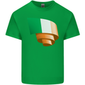 Curled Ireland Flag Irish St Patricks Day Football Mens Cotton T-Shirt Tee Top Irish Green