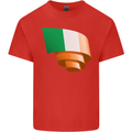 Curled Ireland Flag Irish St Patricks Day Football Mens Cotton T-Shirt Tee Top Red