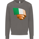 Curled Ireland Flag Irish St Patricks Day Football Mens Sweatshirt Jumper Charcoal