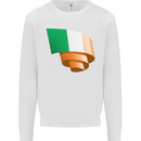 Curled Ireland Flag Irish St Patricks Day Football Mens Sweatshirt Jumper White