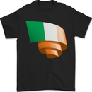 Curled Ireland Flag Irish St Patricks Day Football Mens T-Shirt 100% Cotton Black