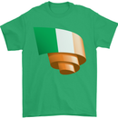 Curled Ireland Flag Irish St Patricks Day Football Mens T-Shirt 100% Cotton Irish Green