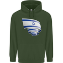 Curled Israel Flag Israeli Day Football Childrens Kids Hoodie Forest Green