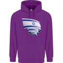 Curled Israel Flag Israeli Day Football Childrens Kids Hoodie Purple