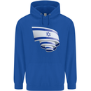 Curled Israel Flag Israeli Day Football Childrens Kids Hoodie Royal Blue