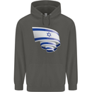 Curled Israel Flag Israeli Day Football Childrens Kids Hoodie Storm Grey