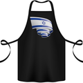 Curled Israel Flag Israeli Day Football Cotton Apron 100% Organic Black