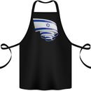 Curled Israel Flag Israeli Day Football Cotton Apron 100% Organic Black