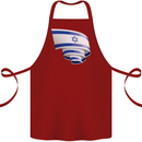 Curled Israel Flag Israeli Day Football Cotton Apron 100% Organic Maroon
