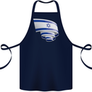 Curled Israel Flag Israeli Day Football Cotton Apron 100% Organic Navy Blue