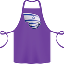 Curled Israel Flag Israeli Day Football Cotton Apron 100% Organic Purple