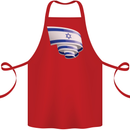 Curled Israel Flag Israeli Day Football Cotton Apron 100% Organic Red