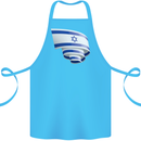 Curled Israel Flag Israeli Day Football Cotton Apron 100% Organic Turquoise