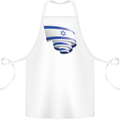 Curled Israel Flag Israeli Day Football Cotton Apron 100% Organic White