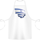 Curled Israel Flag Israeli Day Football Cotton Apron 100% Organic White