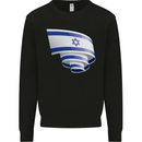 Curled Israel Flag Israeli Day Football Kids Sweatshirt Jumper Black