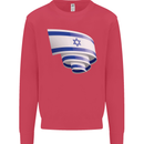 Curled Israel Flag Israeli Day Football Kids Sweatshirt Jumper Heliconia