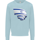Curled Israel Flag Israeli Day Football Kids Sweatshirt Jumper Light Blue
