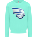 Curled Israel Flag Israeli Day Football Kids Sweatshirt Jumper Peppermint