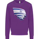 Curled Israel Flag Israeli Day Football Kids Sweatshirt Jumper Purple