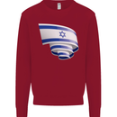 Curled Israel Flag Israeli Day Football Kids Sweatshirt Jumper Red