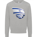 Curled Israel Flag Israeli Day Football Kids Sweatshirt Jumper Sports Grey