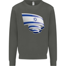 Curled Israel Flag Israeli Day Football Kids Sweatshirt Jumper Storm Grey