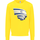 Curled Israel Flag Israeli Day Football Kids Sweatshirt Jumper Yellow