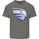 Curled Israel Flag Israeli Day Football Kids T-Shirt Childrens Charcoal