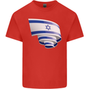 Curled Israel Flag Israeli Day Football Kids T-Shirt Childrens Red