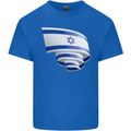 Curled Israel Flag Israeli Day Football Kids T-Shirt Childrens Royal Blue