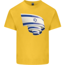 Curled Israel Flag Israeli Day Football Kids T-Shirt Childrens Yellow